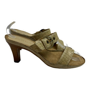 Aerosoles Tan Faux Leather Heel Sandals Women's Size 8M